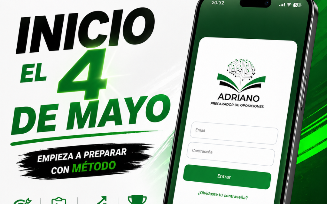 5 DE MAYO DE 2026: EMPIEZA A PREPARAR CON MÉTODO PERSONALIZADO. INFORMACIÓN SOBRE LA  APP WWW.ADRIANOPREPARADORAPP.COM