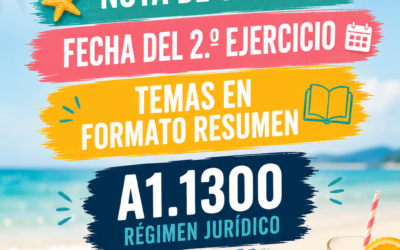NOTA DE CORTE, FECHA DEL 2.º EJERCICIO Y TEMAS EN FORMATO RESUMEN A1.1300 – RÉGIMEN JURÍDICO