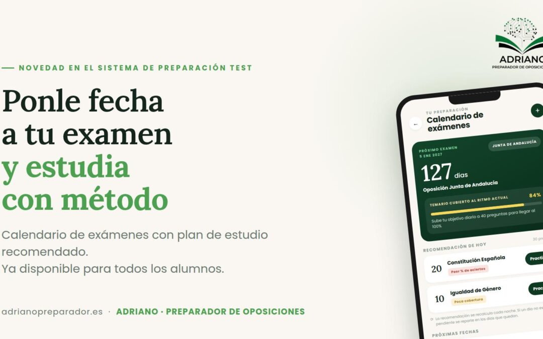ADRIANOPREPARADORAPP.COM   YA PODÉIS PONER LA FECHA DE VUESTRO EXAMEN
